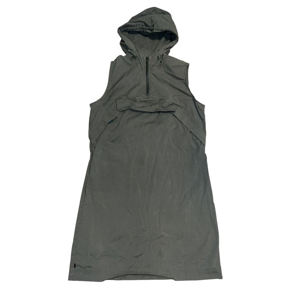 Vintage Y2K Ralph Lauren Olive Green Hooded Mini Dress | Utilitarian Style | Siz
